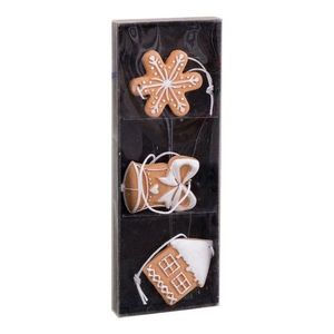 Vianočné ozdoby v súprave 3 ks z polyresínu 5 cm Gingerbread – Casa Selección vyobraziť