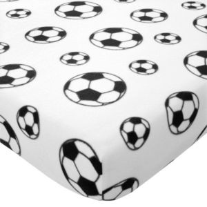 Biela napínacia fleecová detská plachta na jednolôžko 90x190 cm Football – Catherine Lansfield vyobraziť