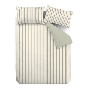 Zelené/krémové bavlnené obliečky na dvojlôžko 200x200 cm Hampton Stripe – Bianca vyobraziť