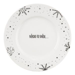 Biely servírovací porcelánový tanier s vianočným motívom ø 20 cm – Dakls vyobraziť
