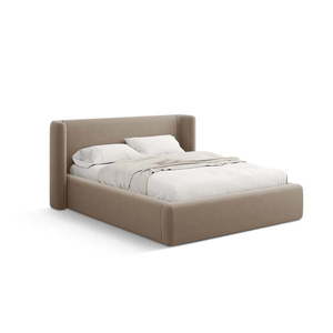 Svetlohnedá čalúnená dvojlôžková posteľ s úložným priestorom s roštom 200x200 cm Jason – Windsor & Co Sofas vyobraziť