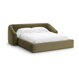 Zelená čalúnená dvojlôžková posteľ s úložným priestorom s roštom 140x200 cm Campi – Cosmopolitan Design vyobraziť