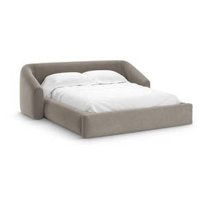 Svetlohnedá čalúnená dvojlôžková posteľ s úložným priestorom s roštom 180x200 cm Campi – Cosmopolitan Design vyobraziť