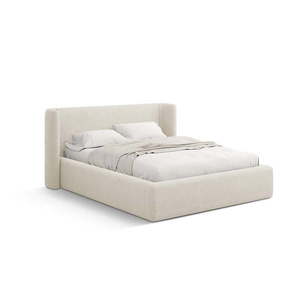 Krémovobiela čalúnená dvojlôžková posteľ s úložným priestorom s roštom 180x200 cm Jason – Windsor & Co Sofas vyobraziť