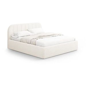 Slonovinová čalúnená dvojlôžková posteľ s úložným priestorom s roštom 200x200 cm Juno – Windsor & Co Sofas vyobraziť