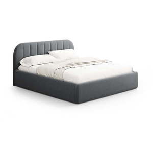Sivá čalúnená dvojlôžková posteľ s úložným priestorom s roštom 200x200 cm Juno – Windsor & Co Sofas vyobraziť