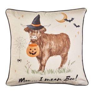 Dekoračný vankúš s haloweenským motívom 45x45 cm Halloween Highland Cow – Catherine Lansfield vyobraziť
