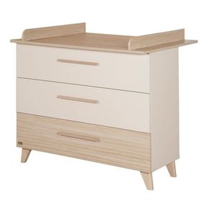 Krémová/v prírodnej farbe detská komoda v dekore duba s prebaľovacím pultom 110x98x75 cm Sidney – Roba vyobraziť