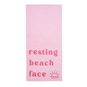 Ružová froté bavlnená plážová osuška 76x160 cm Resting Beach Face – Sassy B vyobraziť