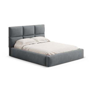 Sivá čalúnená dvojlôžková posteľ s úložným priestorom s roštom 140x200 cm Libera – Windsor & Co Sofas vyobraziť