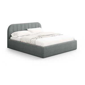 Tmavosivá čalúnená dvojlôžková posteľ s úložným priestorom s roštom 140x200 cm Juno – Windsor & Co Sofas vyobraziť