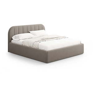 Svetlohnedá čalúnená dvojlôžková posteľ s úložným priestorom s roštom 140x200 cm Juno – Windsor & Co Sofas vyobraziť
