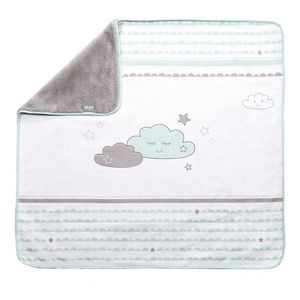 Biela/v mentolovej farbe detská deka z mikroplyšu 80x80 cm Happy Cloud – Roba vyobraziť