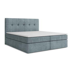 Svetlomodrá boxspring posteľ s úložným priestorom 140x200 cm Palta – Makamii vyobraziť