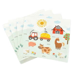 Obrúsky v súprave 20 ks 33x33 cm Farm Animals – Homéa vyobraziť
