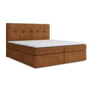 Terakotová boxspring posteľ s úložným priestorom 180x200 cm Palta – Makamii vyobraziť