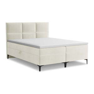 Béžová boxspring posteľ s úložným priestorom 160x200 cm Pakalana – Makamii vyobraziť