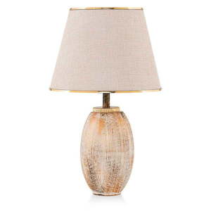 Krémovobiela/v zlatej farbe stolová lampa s textilným tienidlom (výška 50 cm) Yakamoz – Opviq lights vyobraziť