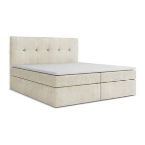 Krémovobiela boxspring posteľ s úložným priestorom 140x200 cm Palta – Makamii vyobraziť
