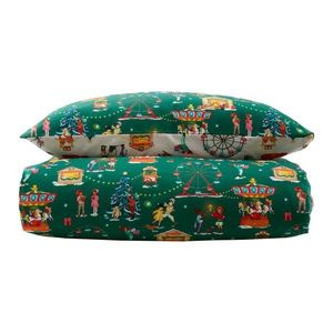 Zelené bavlnené detské obliečky na dvojlôžko 200x200 cm Christmas Fairground – Belle & Boo vyobraziť