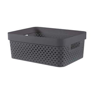 Tmavosivý plastový úložný box 36x27x14 cm Pure – Curver vyobraziť