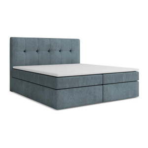 Svetlomodrá boxspring posteľ s úložným priestorom 140x200 cm Palta – Makamii vyobraziť