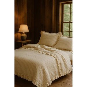 Béžové obliečky na jednolôžko z bavlny Renforcé 140x200 cm Amalia Striped – Mila Home Luxury vyobraziť