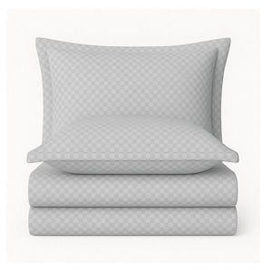 Sivé obliečky na jednolôžko z bavlny Renforcé 140x200 cm Checkered – Mila Home Luxury vyobraziť