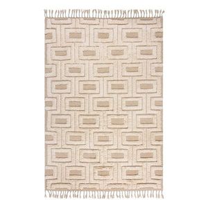Béžový/krémový ručne tkaný vlnený koberec 160x230 cm Greek Key – Flair Rugs vyobraziť