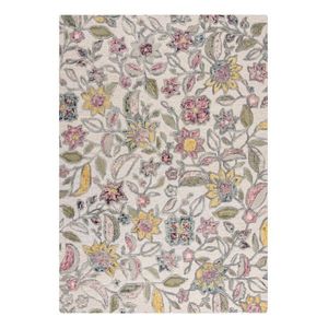 Krémový ručne tkaný vlnený koberec 120x170 cm Tania Floral – Flair Rugs vyobraziť