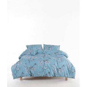 Modré obliečky na dvojlôžko/predĺžené z bavlny Renforcé 240x220 cm Blue Floral – Mila Home Luxury vyobraziť
