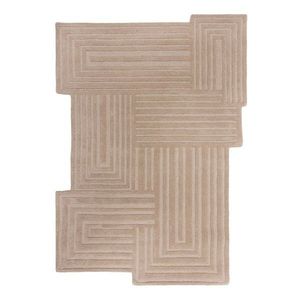 Béžový ručne tkaný vlnený koberec 160x230 cm Zen Rectangles – Flair Rugs vyobraziť