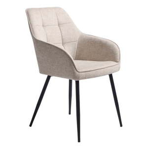 Béžové čalúnené jedálenské kreslo s podrúčkami Nolan – Unique Furniture vyobraziť