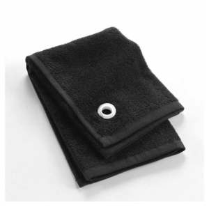 Čierny froté bavlnený uterák 50x50 cm Cuistot – douceur d'intérieur vyobraziť