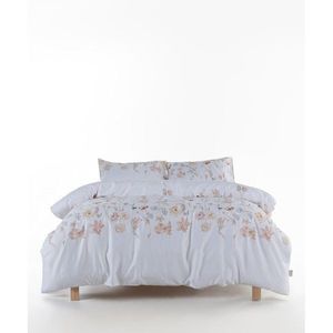Biele obliečky na dvojlôžko/predĺžené z bavlneného saténu 240x220 cm Ivory Garden Floral – Mila Home Luxury vyobraziť