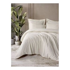 Béžové obliečky na jednolôžko z bavlny Renforcé 140x200 cm Checkered – Mila Home Luxury vyobraziť