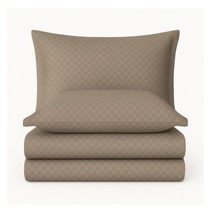 Hnedé obliečky na jednolôžko z bavlny Renforcé 140x200 cm Checkered – Mila Home Luxury vyobraziť