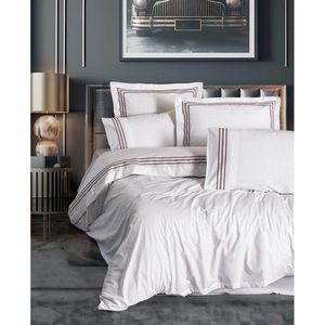 Biele obliečky na jednolôžko z bavlny Renforcé 140x200 cm Red Heritage Lines – Mila Home Luxury vyobraziť