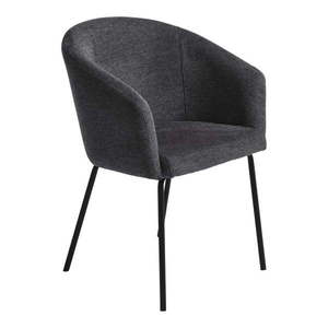 Tmavosivé čalúnené jedálenské kreslo s podrúčkami Easton – Unique Furniture vyobraziť