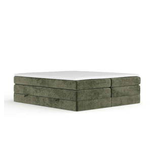 Tmavozelená boxspring posteľ s úložným priestorom/bez čela 180x200 cm Juniper – Maison de Rêve vyobraziť