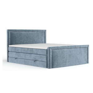 Modrá boxspring posteľ s úložným priestorom 160x200 cm Lavenda – Maison de Rêve vyobraziť