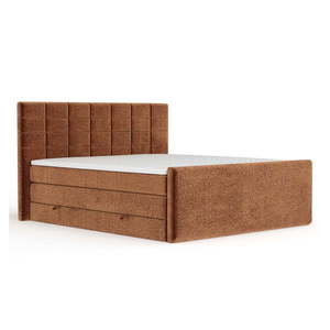Oranžová boxspring posteľ s úložným priestorom 200x200 cm Ava – Maison de Rêve vyobraziť