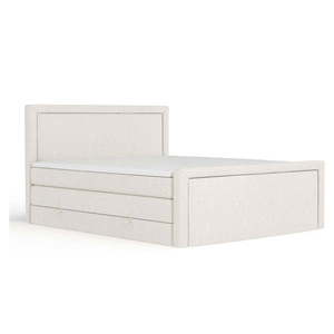 Béžová boxspring posteľ s úložným priestorom 160x200 cm Lavenda – Maison de Rêve vyobraziť