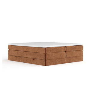 Oranžová boxspring posteľ s úložným priestorom/bez čela 160x200 cm Juniper – Maison de Rêve vyobraziť