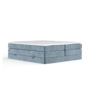 Modrá boxspring posteľ s úložným priestorom/bez čela 140x200 cm Juniper – Maison de Rêve vyobraziť