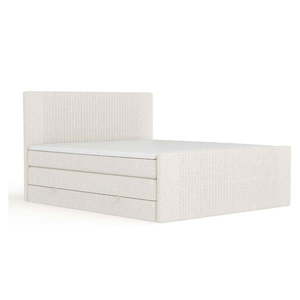Béžová boxspring posteľ s úložným priestorom 160x200 cm Bergamo – Maison de Rêve vyobraziť