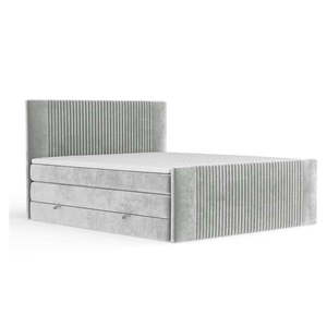 Svetlosivá boxspring posteľ s úložným priestorom 160x200 cm Bergamo – Maison de Rêve vyobraziť