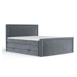 Tmavosivá boxspring posteľ s úložným priestorom 140x200 cm Lavenda – Maison de Rêve vyobraziť