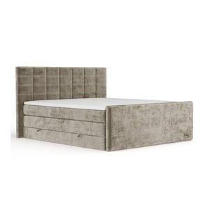 Svetlohnedá boxspring posteľ s úložným priestorom 200x200 cm Ava – Maison de Rêve vyobraziť