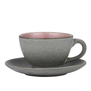 Ružová/sivá keramická šálka na cappuccino 240 ml Gastro Grey/Light Pink – Bitz vyobraziť